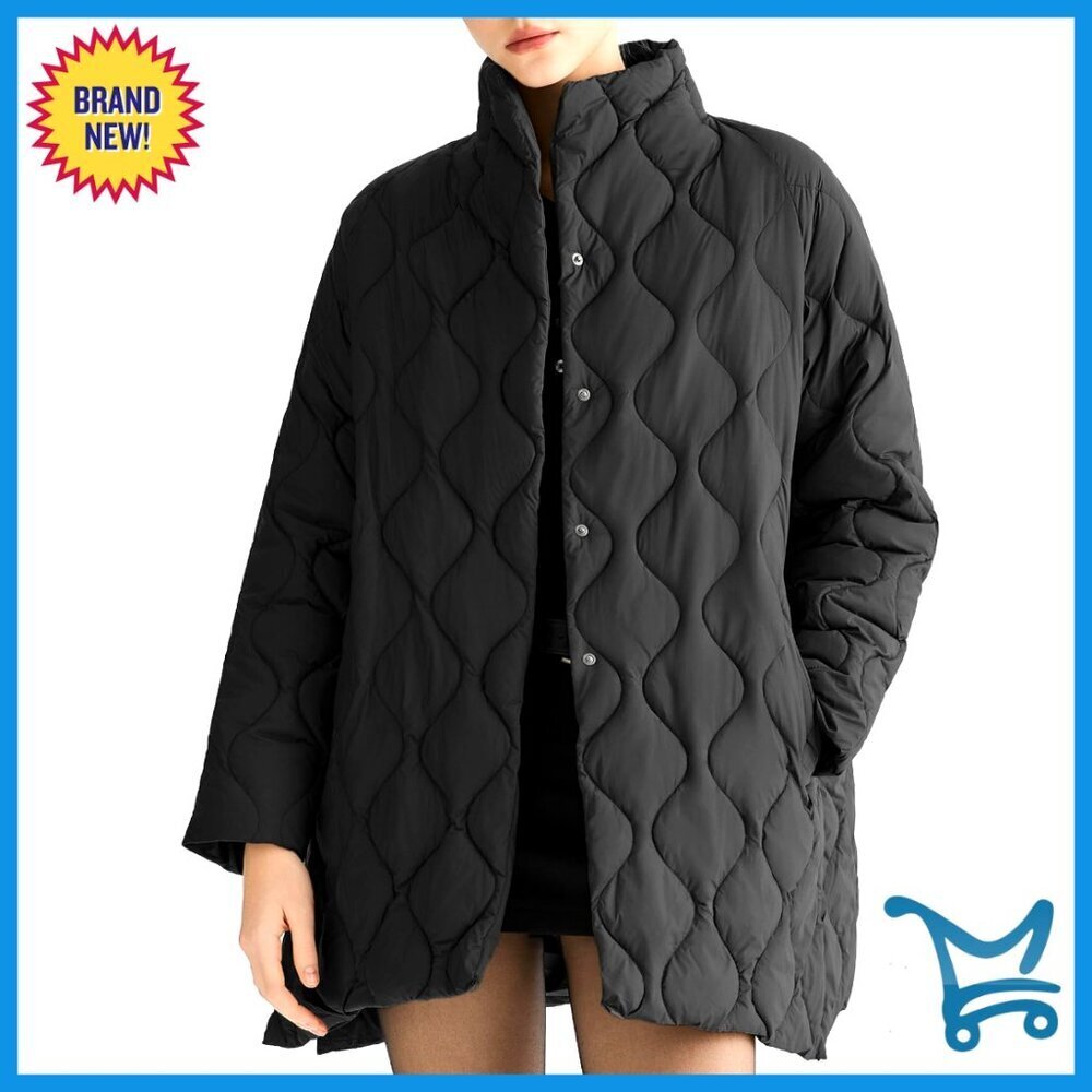 Quilted Puffer Jacket Oversized Lightweight Warm Winter Coat Chic Minimal